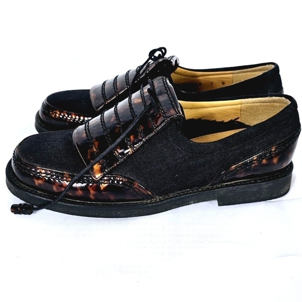 Stuart Weitzman Leopard Print Tortoise Kiltie Oxf… - image 4